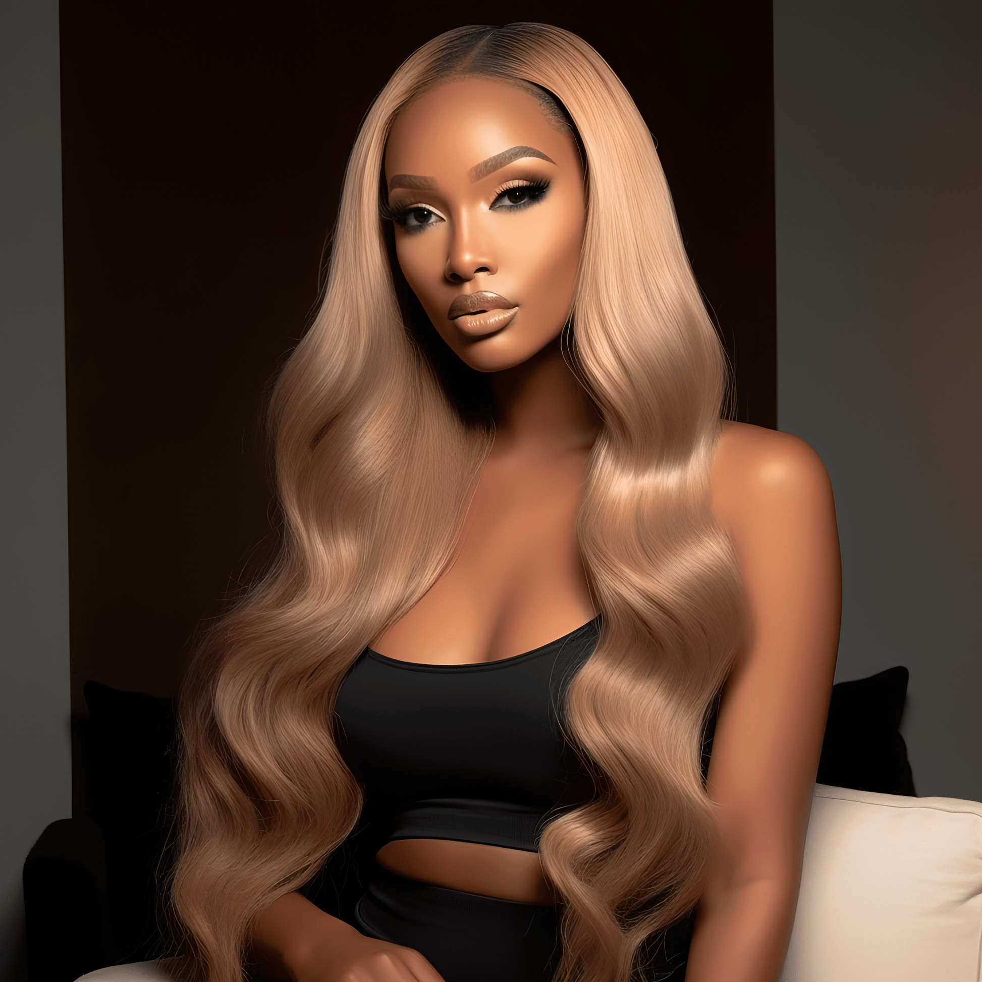 LDB Collections Blonde Body Wave 13x4 Transparent Lace Front Wig