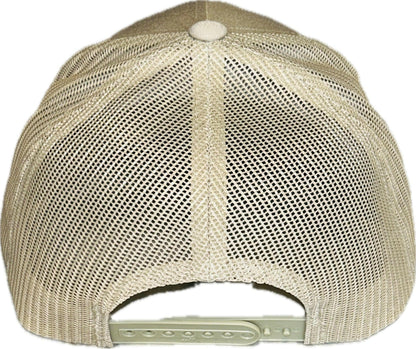 LDB Collections Hat Beige Baseball Hat with Star on Front and Mesh in the Back Unisex