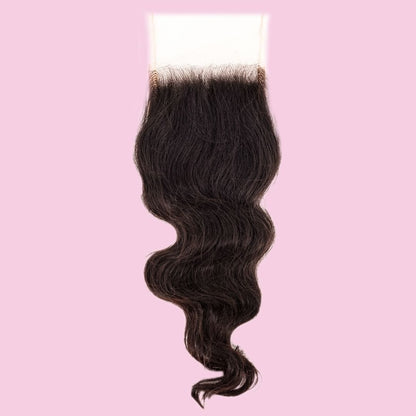 LDB Collections Raw Indian Wavy 4x4 Transparent Closure