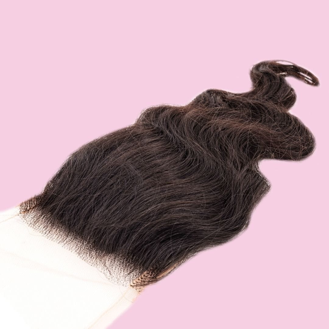 LDB Collections Raw Indian Wavy 4x4 Transparent Closure