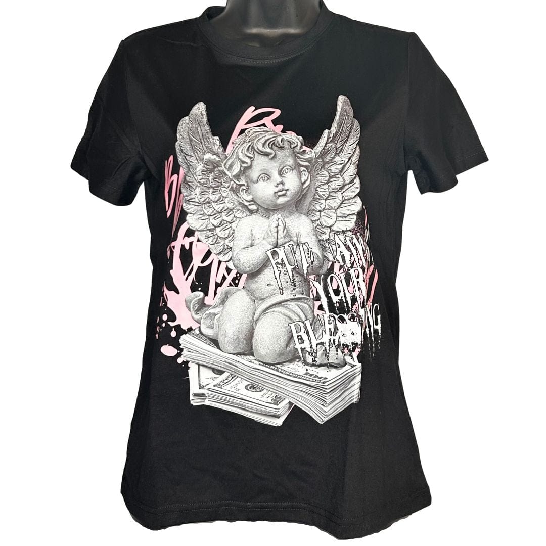 LDB Collections XS “Wings, Words, and Whimsy Black Tee”